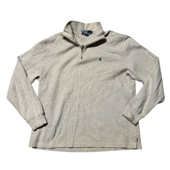 Vintage Polo Ralph Lauren Men's XL Gray Quarter-Zip Pullover Sweater - Picture 1 of 5